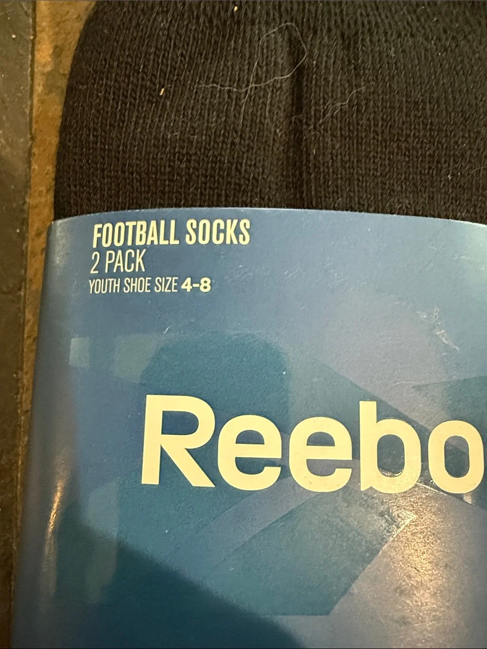 Reebok Youth Black Football Socks 2 - 2 Pack M youth shoe size 4-8